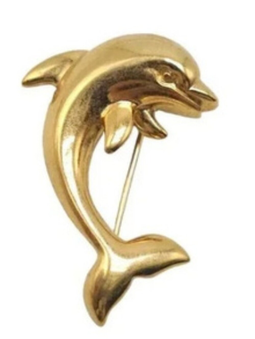 Napier Gold Tone Jumping Dolphin Brooch